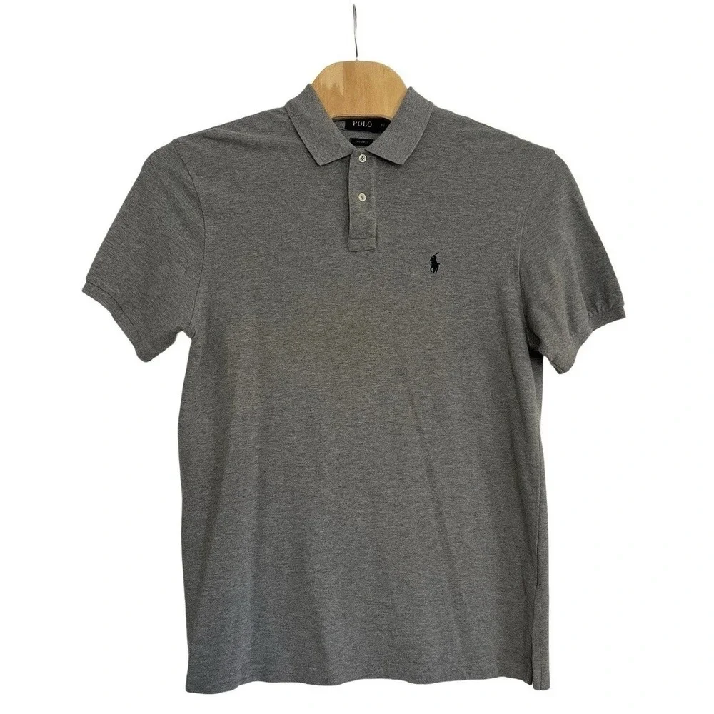 Polo Ralph Lauren Men's Polo Shirt Grey, Short Sleeve, Cotton, Pocket, Size 3XL